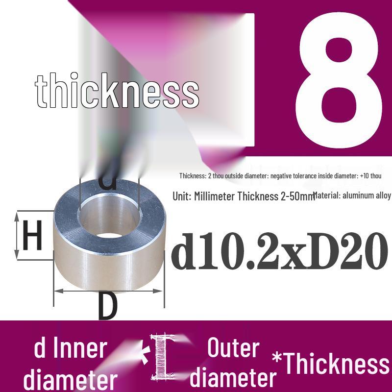 Außen-Ø 20mm Aluminiumlegierung Flache Unterlegscheibe Abstandshalter mit M6/M8/M10/M12 Innenloch - Metallwellenbuchse Isoliersäule.