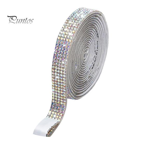 1 Roll 90CM Rhinestone Ribbon Self-Adhesive Glitter Faux Crystal Decorative Ribbon Clothes Shoes DIY Projects Crafts Bling Rhinestone Sticker Wrap