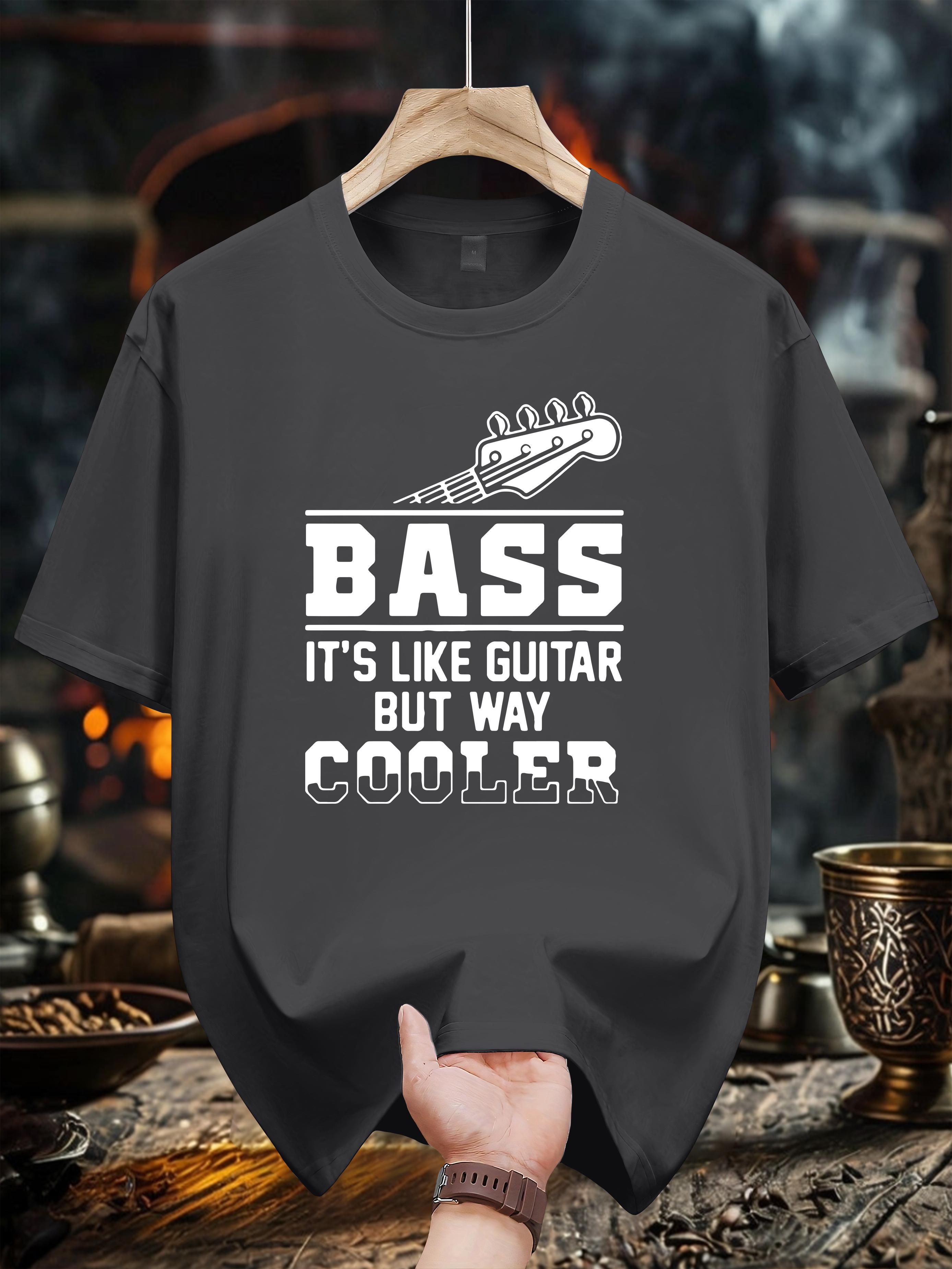 

Niuwang Selection 200g 100% Cotton Short Sleeve T-shirt - Bass Guitar Graphic & Bass It s Like Guitar But Way Cooler Print S