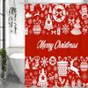 Christmas Colorful Lights Leaf Crutch Sugar Cookie Moose Shower Curtain, Bathroom Decorative Shower Curtain, Waterproof Shower C