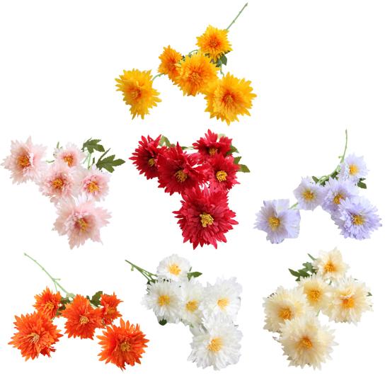 5 Heads Artificial Flower High Simulation Silk Material Realistic Texture Lifelike Bellis Perennis