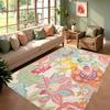 Vintage Floral Pattern Area Rug Plants Flowers Artistic Home Decor Carpet Soft Non-Slip Floor Mat for Living Room Bedroom