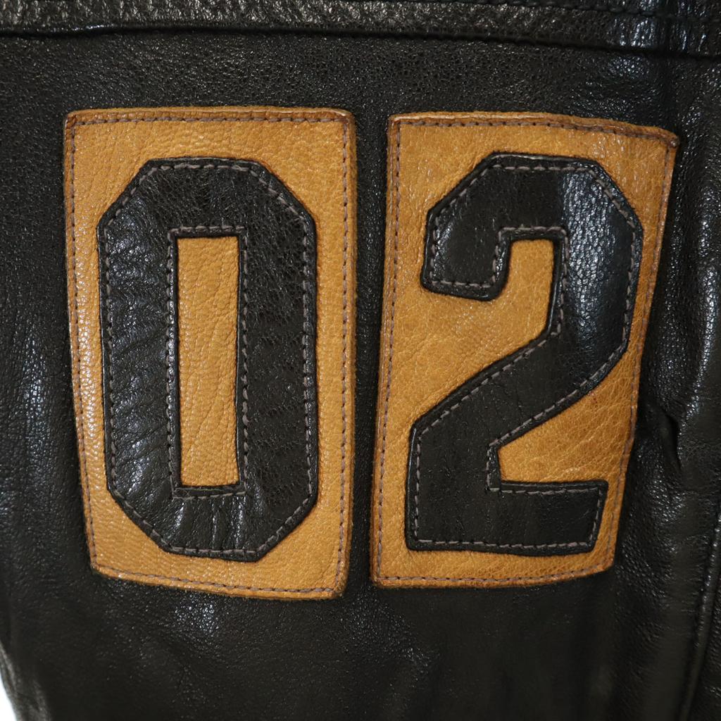 AVIREX Patched Goat Leather Jacket L Black Men's Used