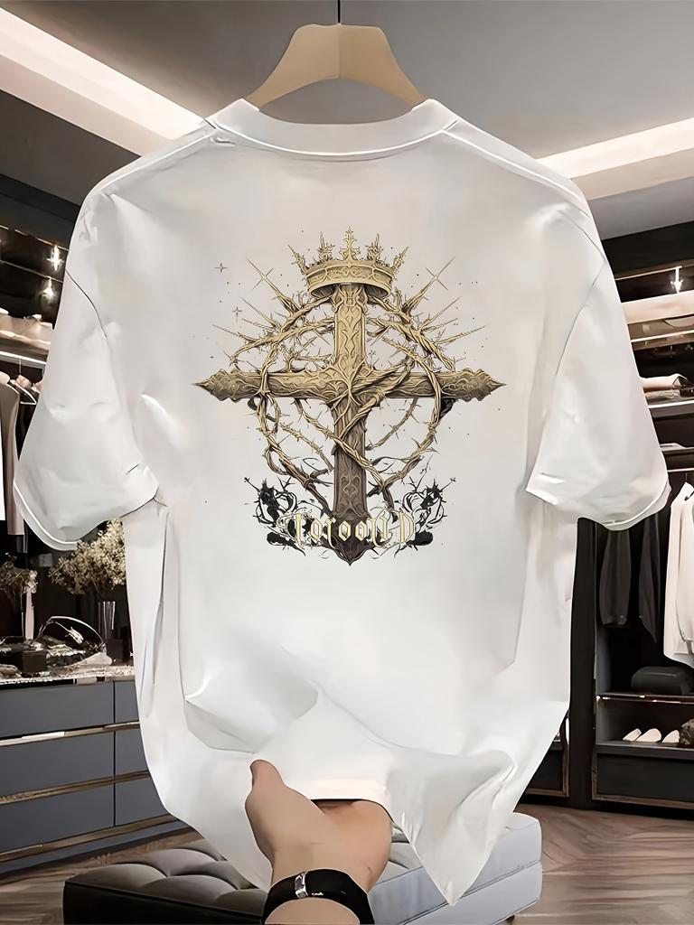 Mens 100 Cotton Casual Crew Neck Short Sleeve TShirtGraphic Print StylishLightweightBreathableGreat for Casual Wear