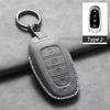 4 Buttons Leather Car Key Holder Case Cover for Hyundai Tucson Solaris Sonata Hybrid NEXO NX4 Santafe Dn8 Car Key Holder Shell