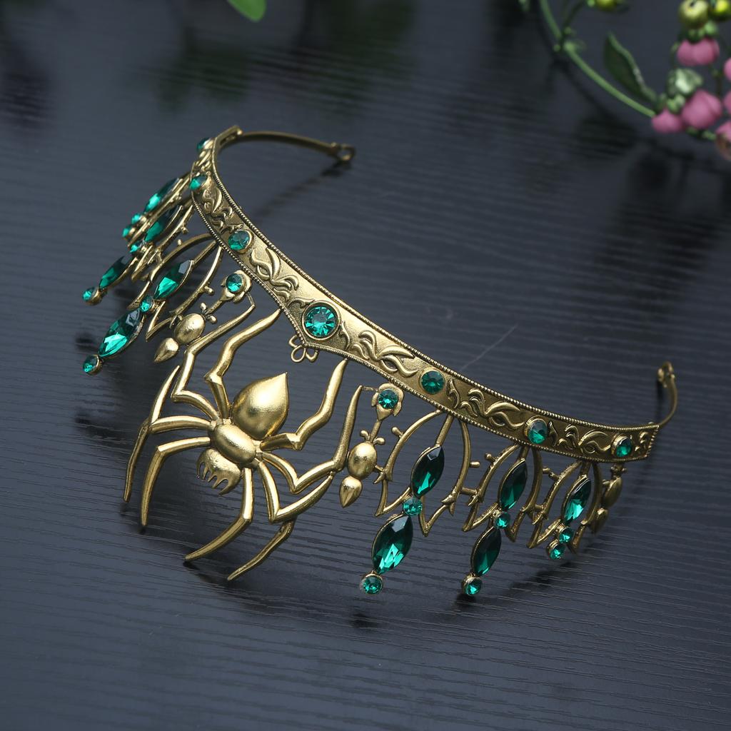 Theme party Halloween funny alloy rhinestone crown unisex hair accessories crown girl gift spider crown