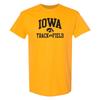 Iowa Hawkeyes Arch Logo Track & Field College University Team T Shirt - Gold