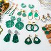 New Korean Statement Earrings for women Green Cute Arcylic Geometric Dangle Drop Earings Brincos  New Fashion
