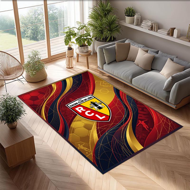 Lens FC Soccer Football Pattern Soft Area Rug Non Slip Indoor Floor Carpet Sports Decor Mat for Bedroom