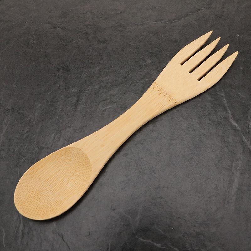 

ZISIZ Bamboo Dual-Head Spoon Fork Cutlery Set