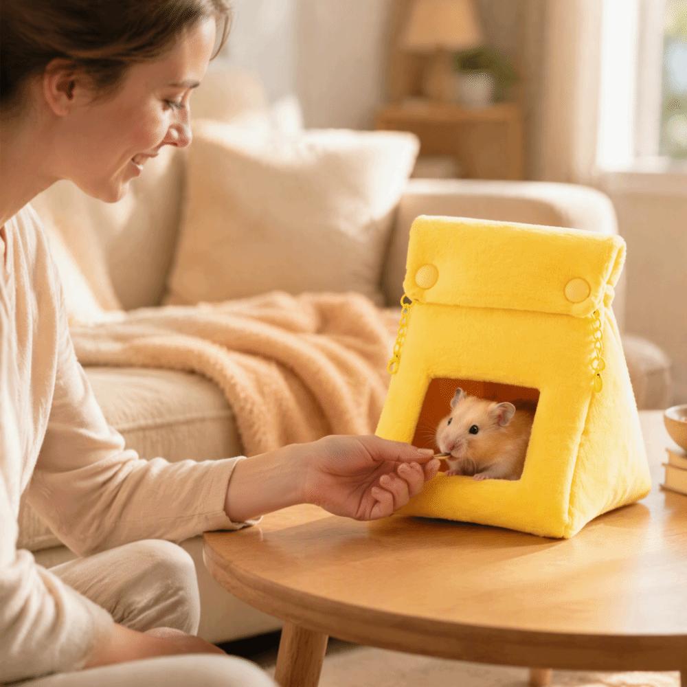 Windproof Hamster Cotton Nest Warm Plush Pet Bed Comfortable Animal Rest Shelter Cage Accessories
