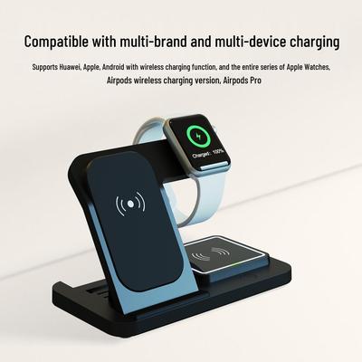 15W Fast Wireless Charger 3-in-1 for Apple Watch, Earphones & Phone