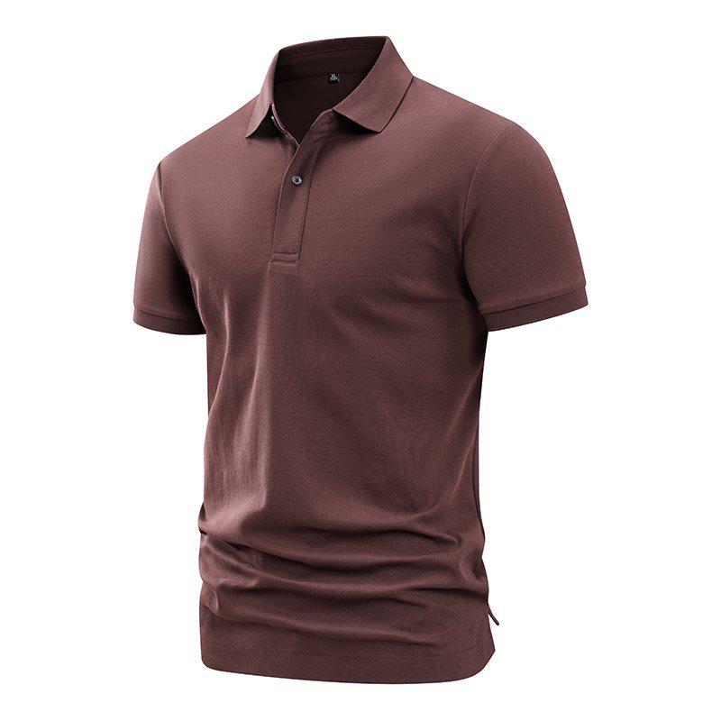 Summer 2026 Men's Short Sleeve Solid Polo Shirt: Simple Business Casual Lapel T-shirt