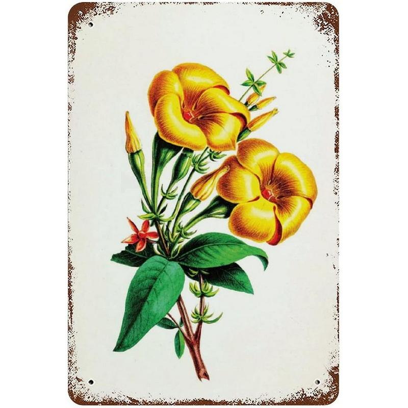 Flowers Lily Roses Lavenders Bloom Metal Tin Signs Posters Plate Wall Decor for Bars Man Cave Cafe Clubs Retro Posters Plaque