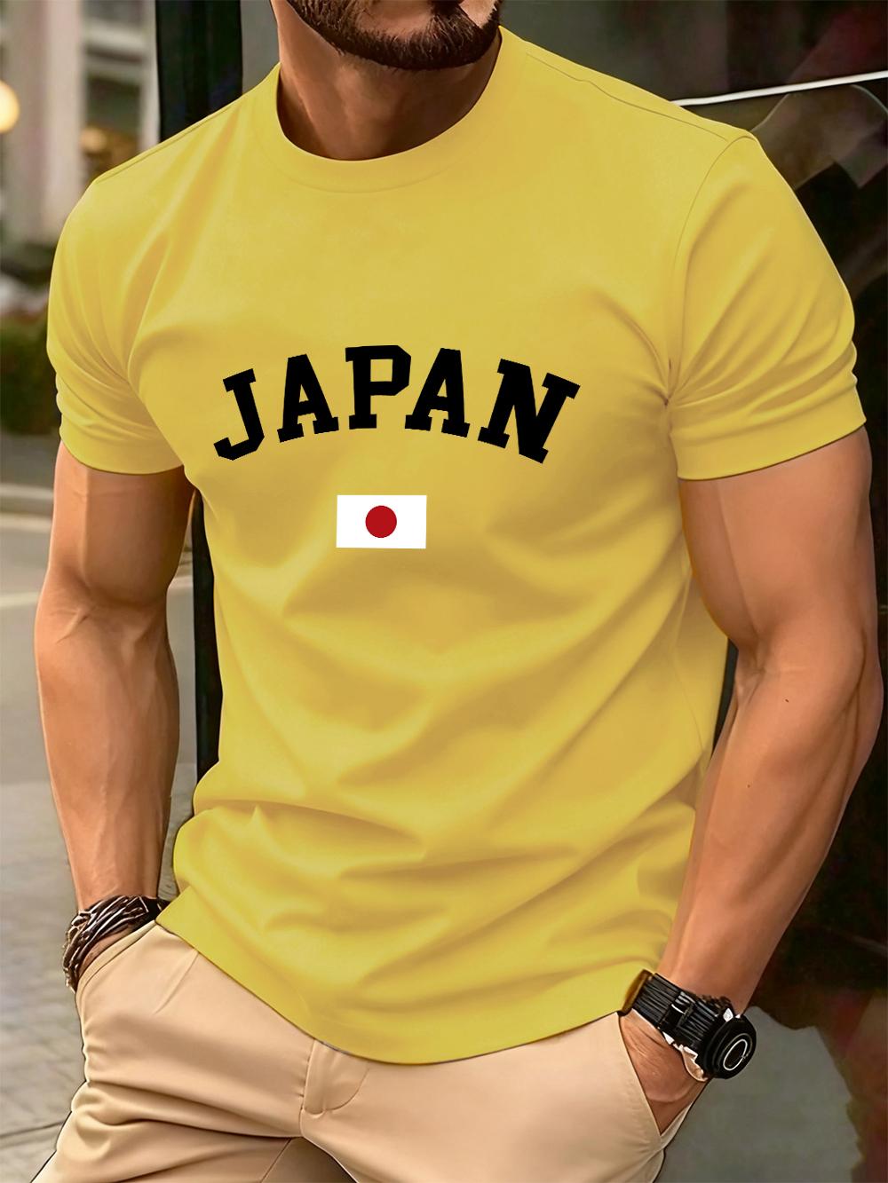 ZheXiong TEE Japanse Vlag Print Heren T-shirt Katoen Zomer Zacht Oversized Top Ronde Hals Korte Mouw Comfortabel T-shirt Casual Mannenkleding L