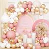 Retro Pink Pastel Macaron Balloons Garland Arch Kit Wedding Birthday Party Decoration Rose Gold Ballon Chain