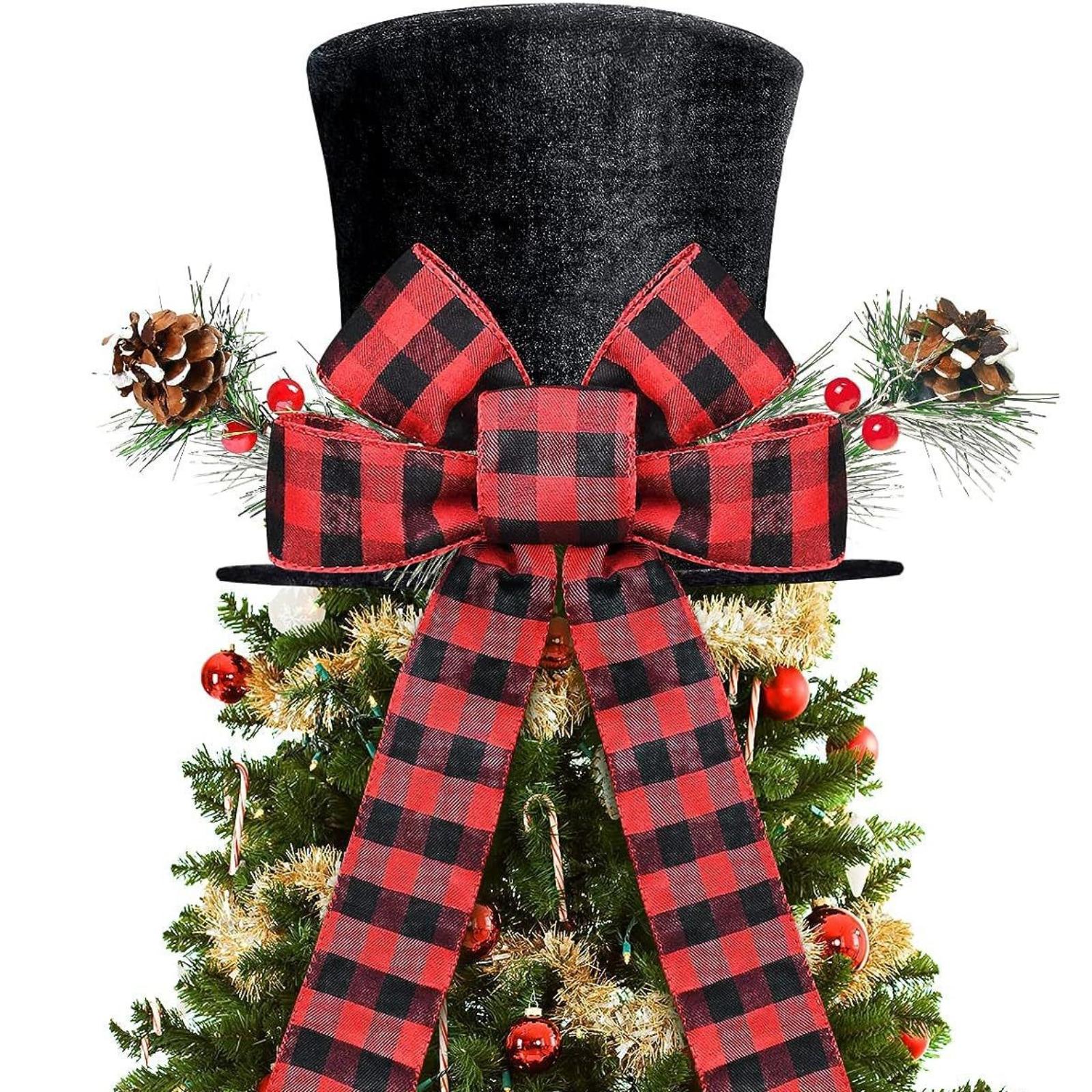 

Christmas Hat Decoration Retractable Tree Top Hat Creative Bow Tree Top One Size чёрный