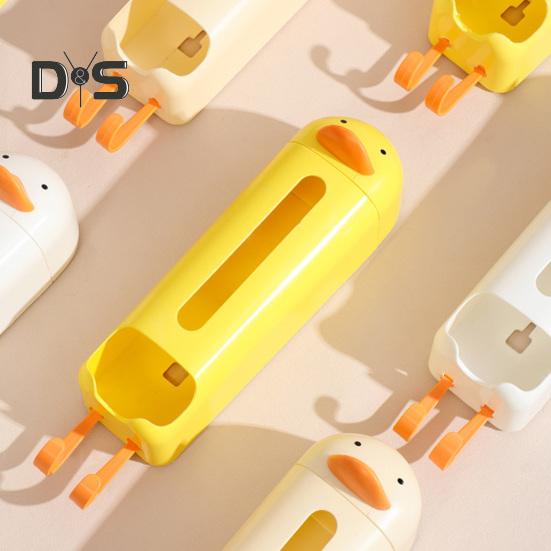 Plastic Bag Holder Wall Mounted Sock Underwear Organizer Grocery Bag Dispenser Cartoon Duck Design Underwear Storage Box for Wardrobe Cabinet Bedroom