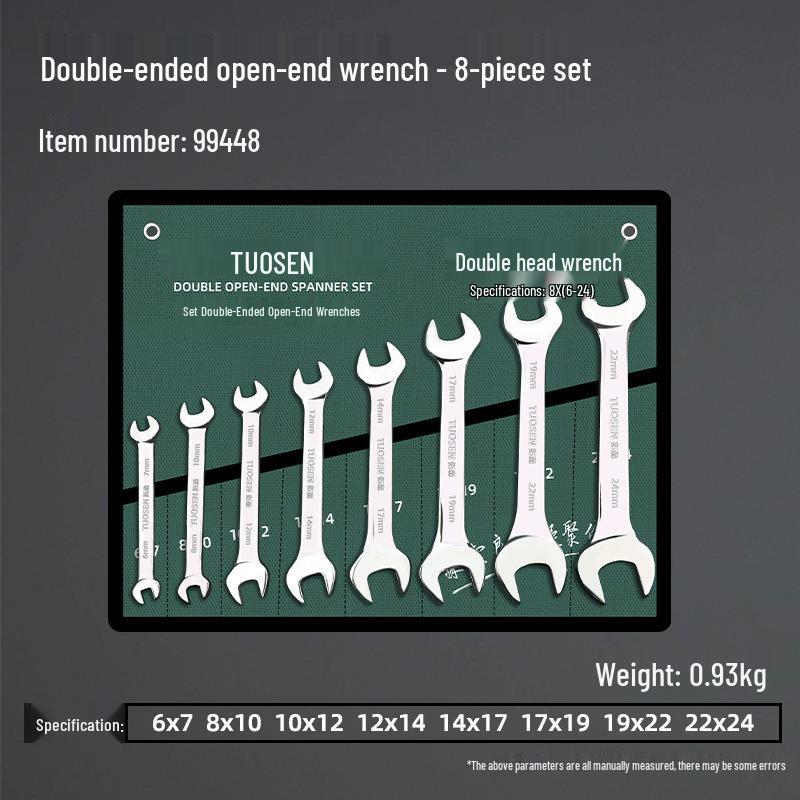 Metric Mirror Finish Double End High Hardness Open End Wrench - Multi-Spec Hand Tool