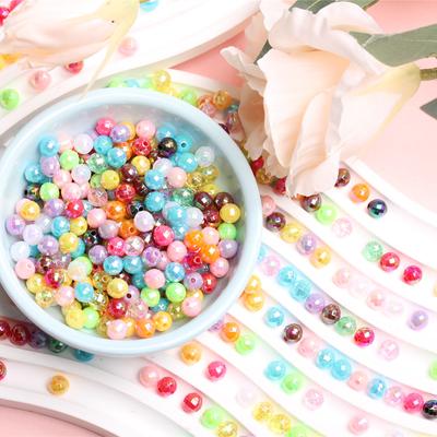 500Pcs Creative DIY Multi-faceted Ball Beads AB Bright Color 6mm Acrylic DIY Jewelry Accessories  Home