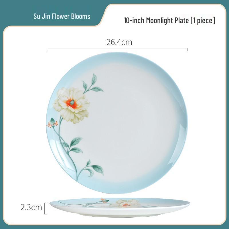 Tangshan Bone China New Chinese Style Tableware Set: Bowls and Plates Collection