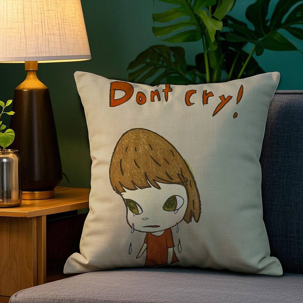 Anime Y-Yoshitomo N-Nara Pillow Case Anti-Dustmite Pillowcase Invisible Zipper Silky Sofa Cushion Cover