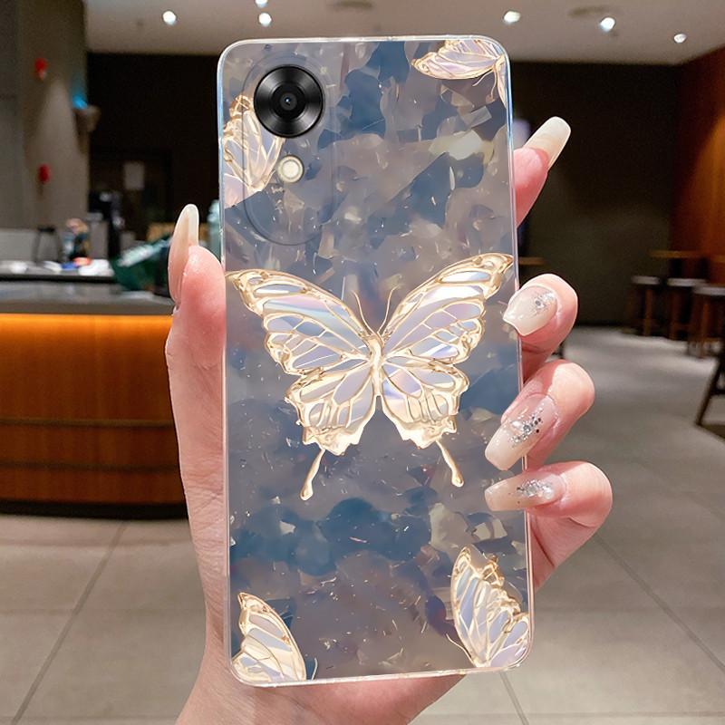 Jelly Case For OPPO A17K A17 CPH2477 CPH2471 Capa Flower Butterfly Bow Phone Cases OppoA17 A 17 17K 4G Soft Silicone TPU Cover