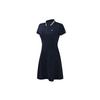 FILA Solid Color Simple Waist-Defining Tennis Sports Breathable Polo Dress Women dresses Royal-Blue A11W323307F-NV