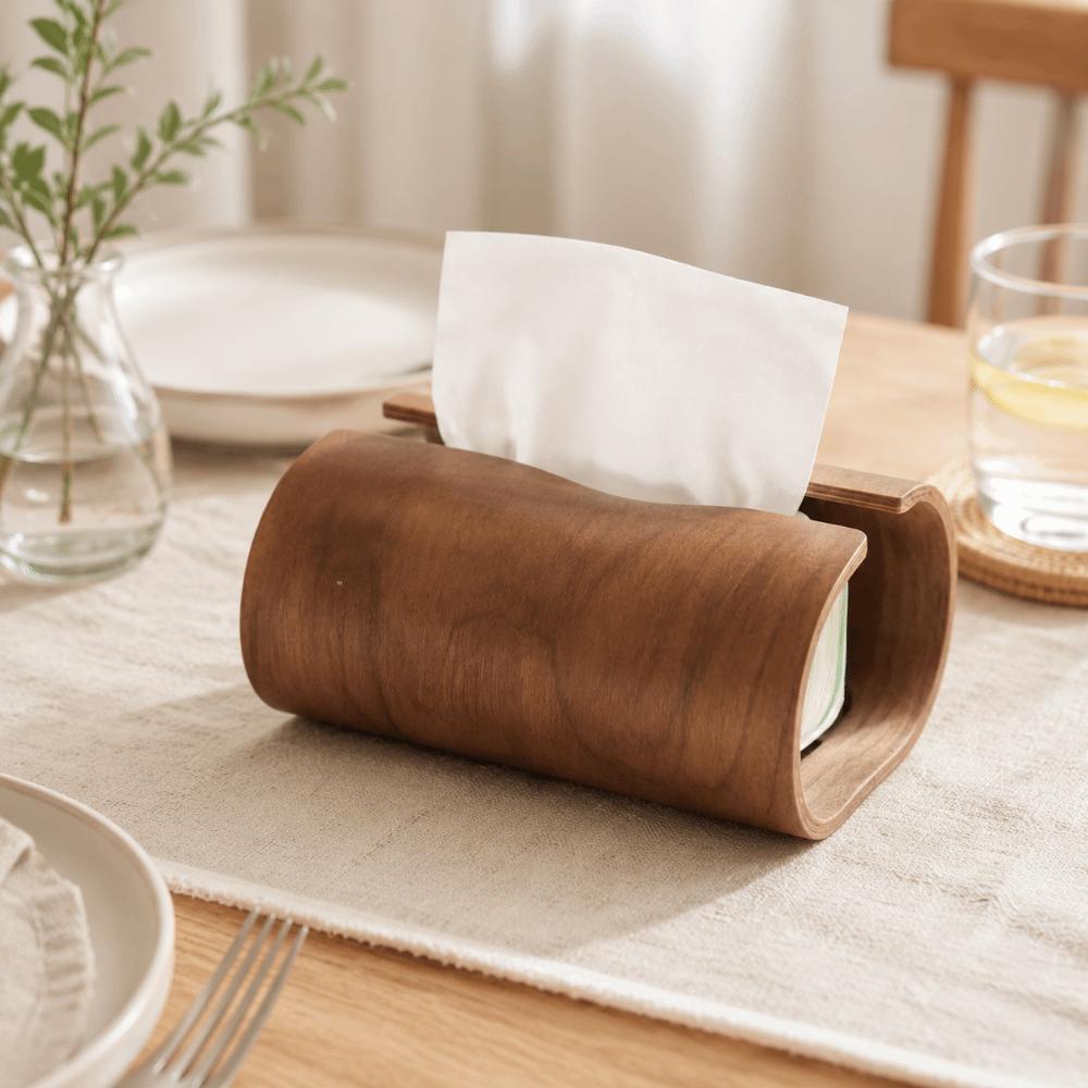 Smooth Extraction Wooden Tissue Storage Box INS Elegant Paper Towel Case Modern Minimalist Table Paper Container Coffee Table