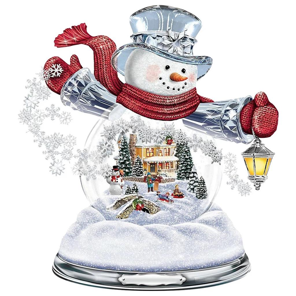 Christmas Tree Rotating Sculpture Train Decoration Window Stickers Christmas Decorations Winter Home Furnishings