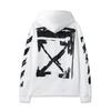 Off-White 2025 Autumn and Winter New Graffiti Arrow Pattern Printed Hooded Sweatshirt for Men and Women