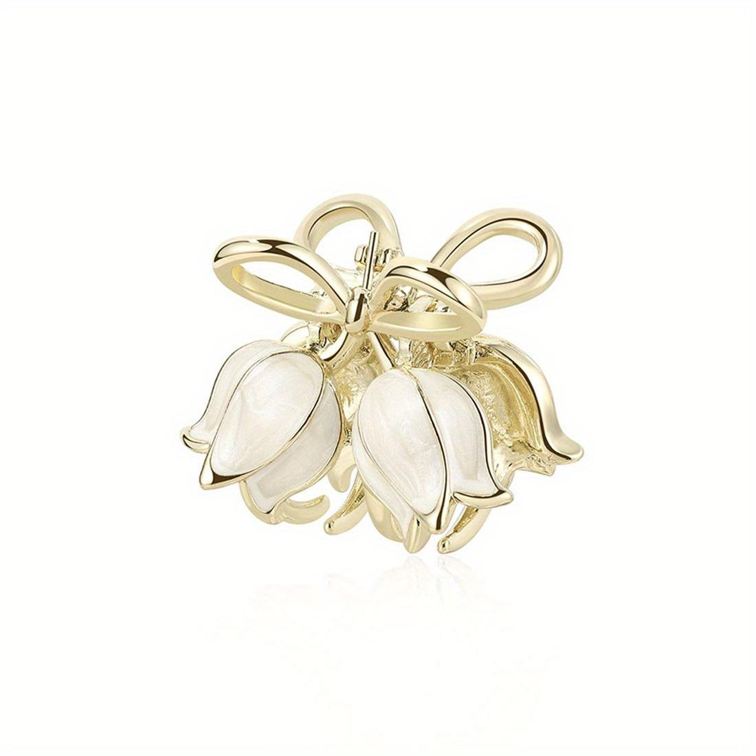 

2pcs Mini Flower Hair Clip Headdress Tulip Hair Clip Female Headwear Small Hair Catch Bangs Top Clip Hairpin Shark Clip Claw 2pcs бежевый