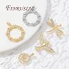18K Real Gold Plated Crystal Charms For Jewelry Making,Trendy Jewellery Charms Accessories,Pendant For Needlework
