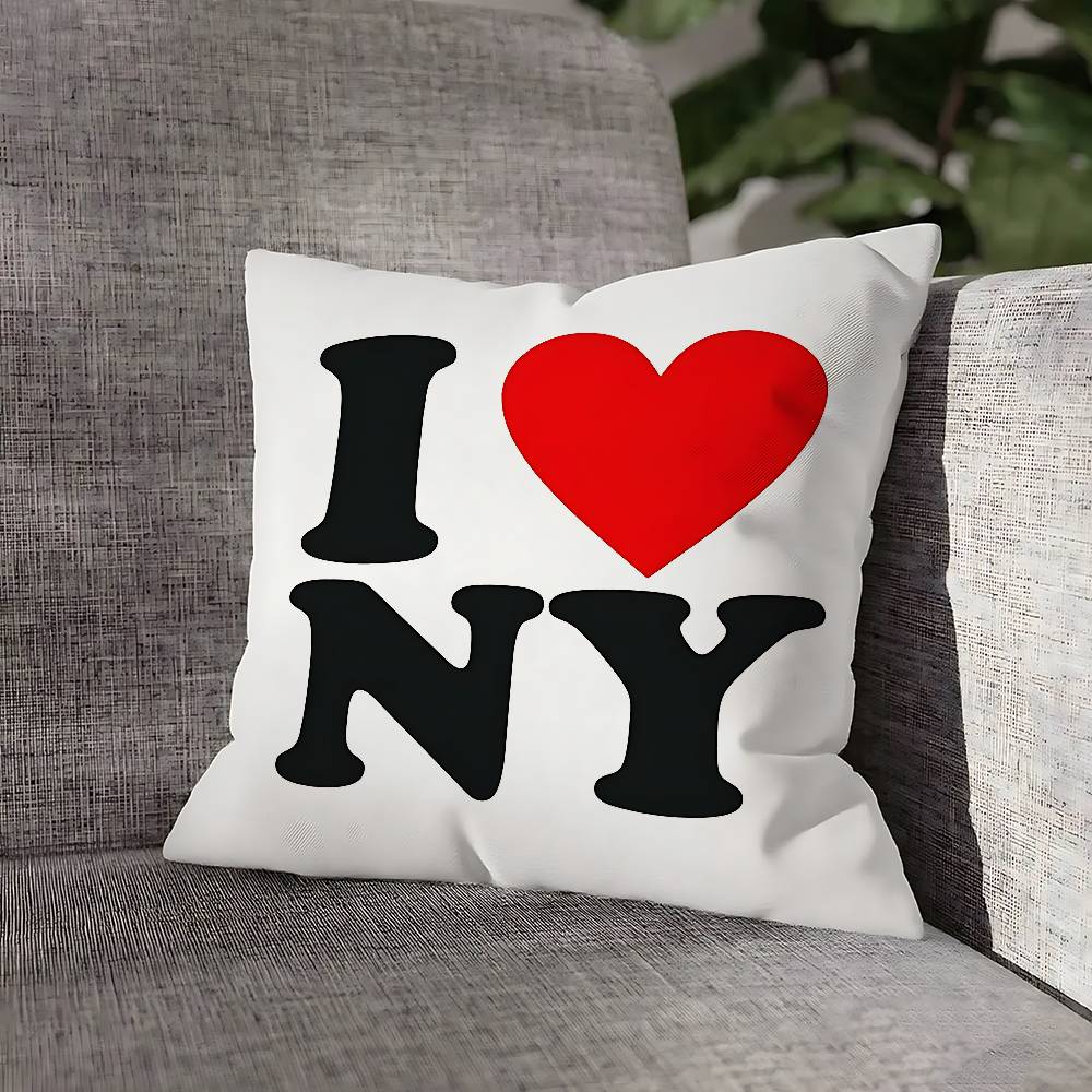 Hot Cites I Love NY LONDON Throw Pillow Case For 55cm 40cm 45cm 50cm 30cm Square Office Pillowship Cover