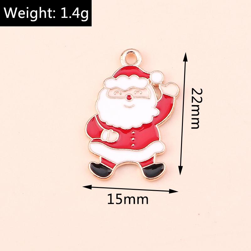 10pcs 15x22mm Cartoon Christmas Charms Enamel Santas Claus Charms Pendants for Jewelry Making DIY Necklace Earrings Accessories