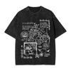 Gewaschenes T-Shirt Monster Hunter Zinogre Hip Hop Neuheit T-Shirts Übergröße Streetwear Baumwolle Bedruckte Oberteile T-Shirt Unisex Damen