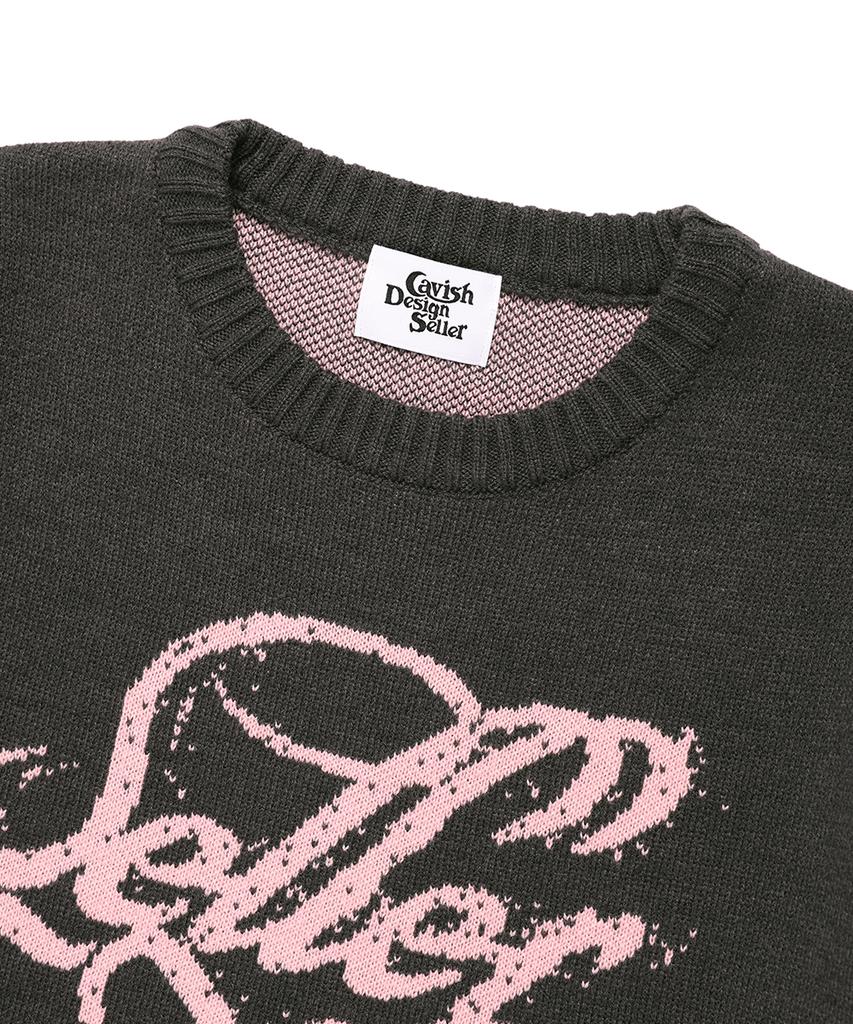 CAVISH W Dust Classic Rose Knit Sweater Charcoal(Cv2Effk605A)