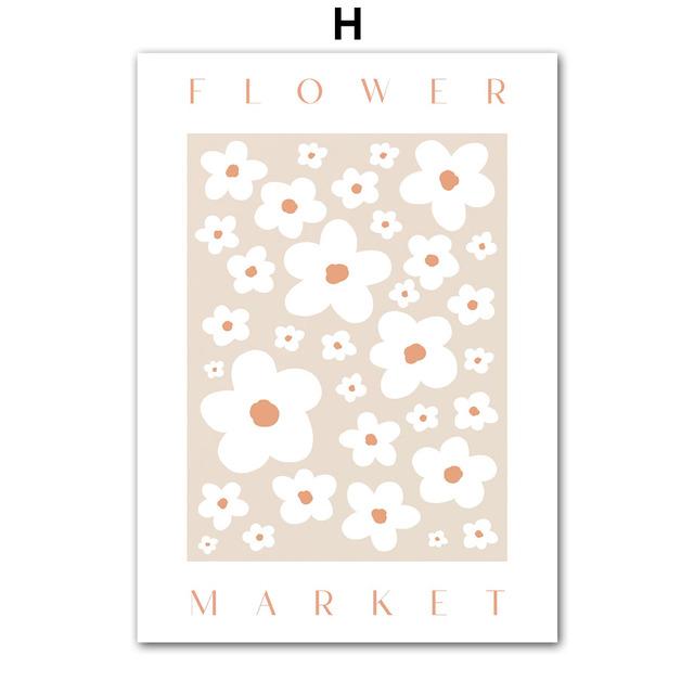 Flower Market Sunflower Shapes Quote Wall Art Posters Prints Nordic Canvas Painting Abstract Pictures For Living Room Home Decor