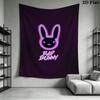 Bad Bunny Wall Tapestry Aesthetic Wall Hanging Printed Fabric Blanket Decorative Tapestries for Bedroom Living Room Home Decor