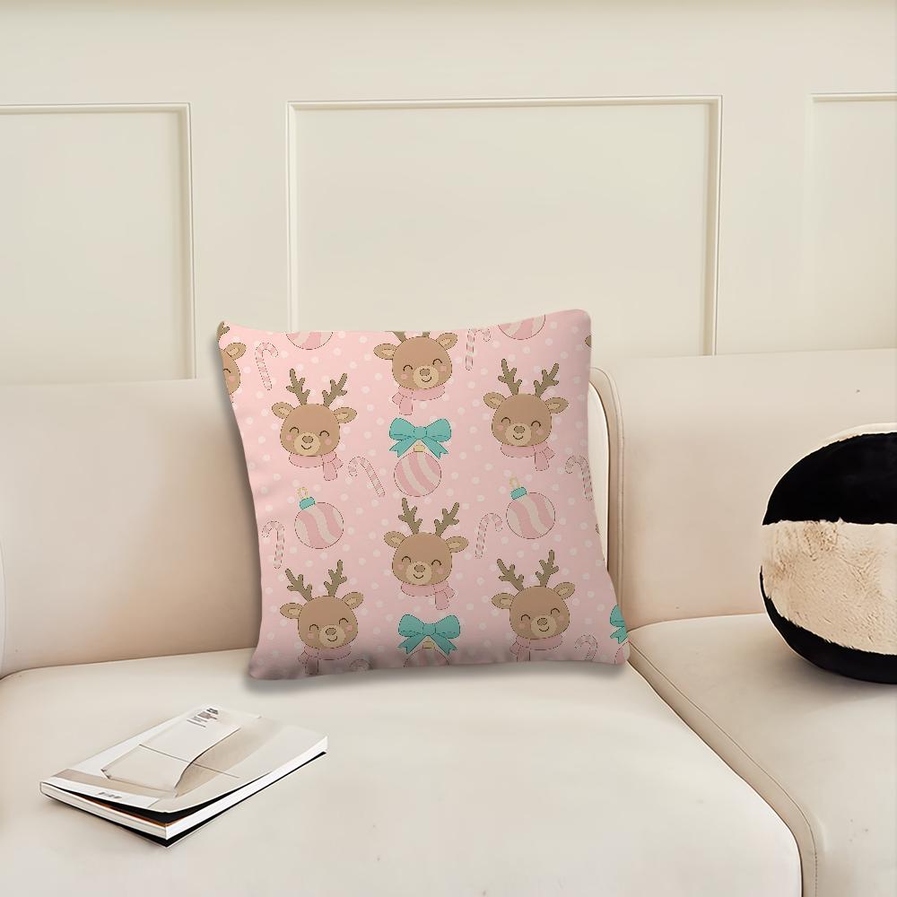 Christmas Cartoon Deer Cute cushion cover Pillow Cover Decoration Room Home Sofa living Office Car Nordic Simplicity