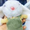 Adorable Long-Eared Rabbit Plush Overall Keychain Ornament