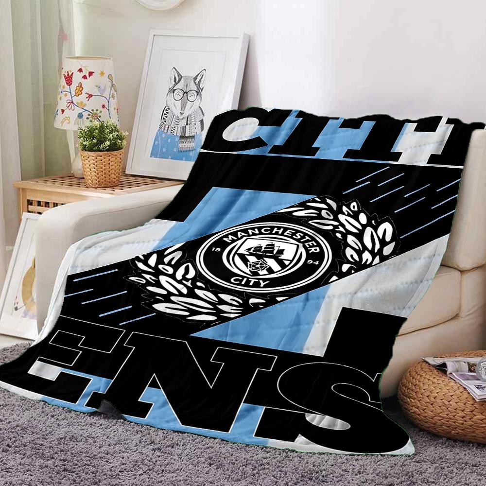 Manchester City Crest Blankets Flannel Printed Breathable Warm Throw Blanket for Home Office Bedspreads 0708a22