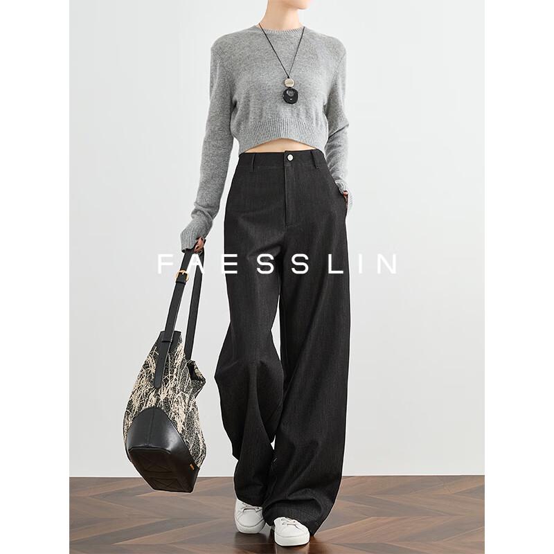 

FAESSLIN Women s High-Waist Wide-Leg Scythe Pants L
