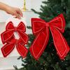 1/2PCS Red Christmas Decorative Bowknot Flannel Christmas Bow Pendant  Merry Christmas