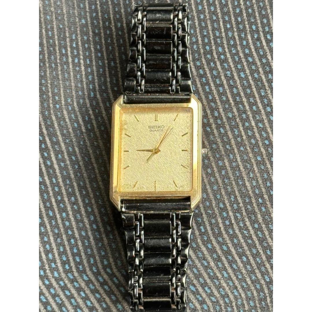Used SEIKO Seiko quartz vintage watch gold square