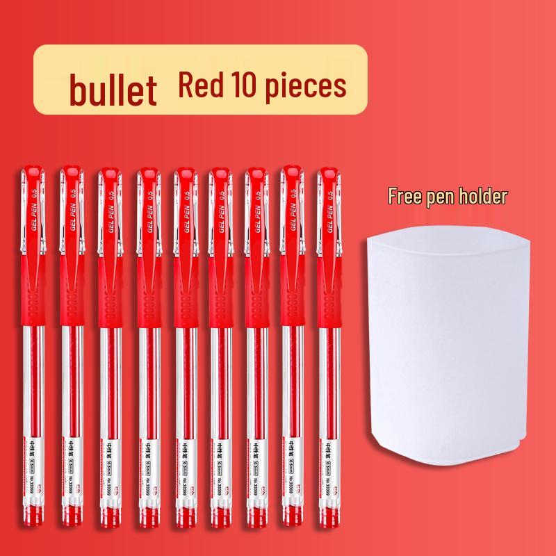 Student Special Red Gel Pen: Push-Type Correcting Pen for Homework & Signatures