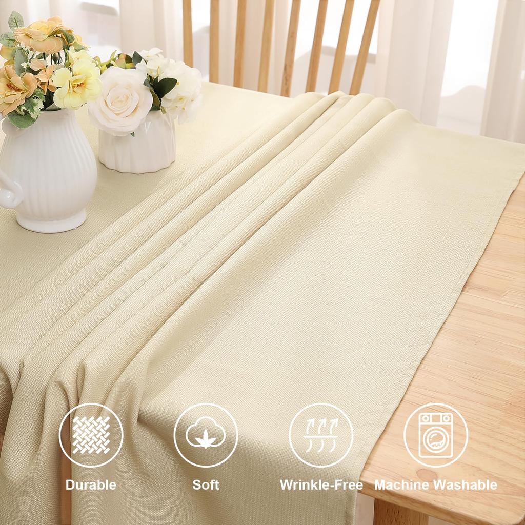 HAPIHAPPY Domestic Tablecloth Rectangular And Round Unpatterned Linen Table Cloth Solid Color Washable Tablecloth For Table