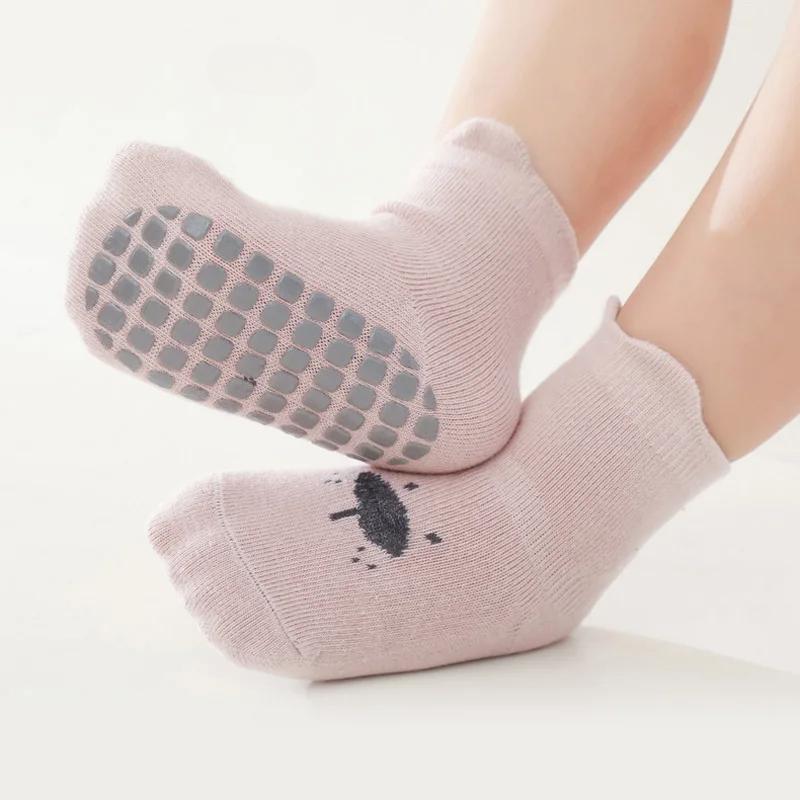 3/5 Pairs Baby Adorable Animals Pattern Non Slip Floor Socks, Breathable Casual Socks for Boys and Girls Kids Indoor Activities