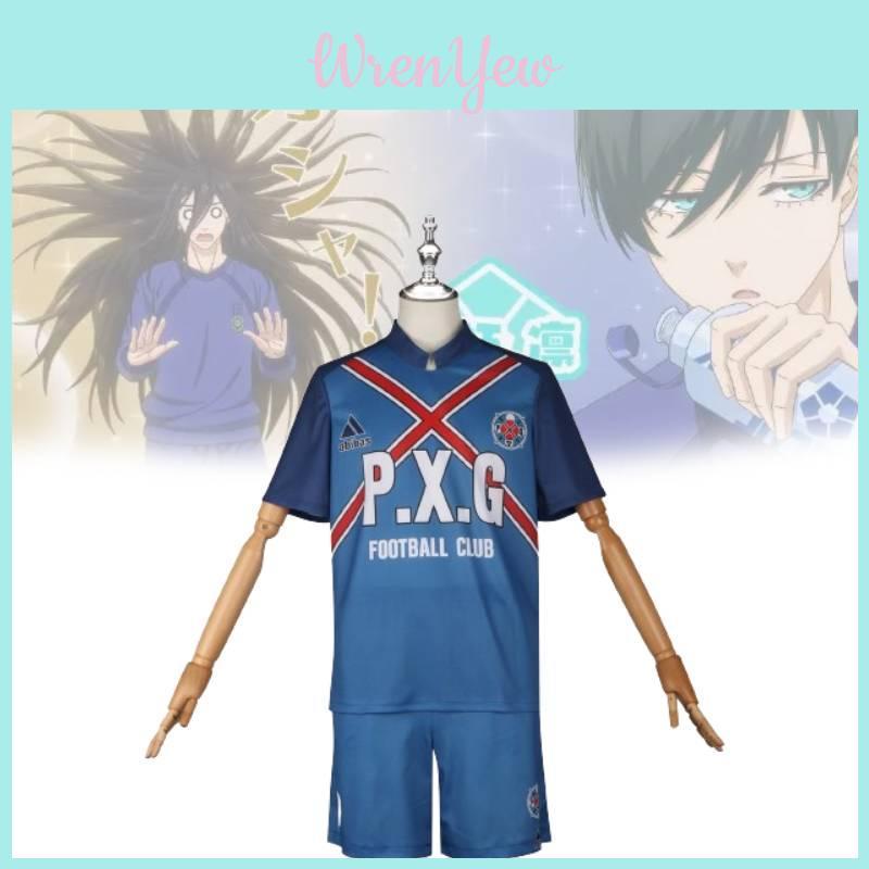 Blue Lock Cosplay Atletisch Korte Mouw Wedstrijdshirt Rin Itoshi Middelbare School Sportset Shido Ryusei Anime Outfit Voor Spel Rollenspel