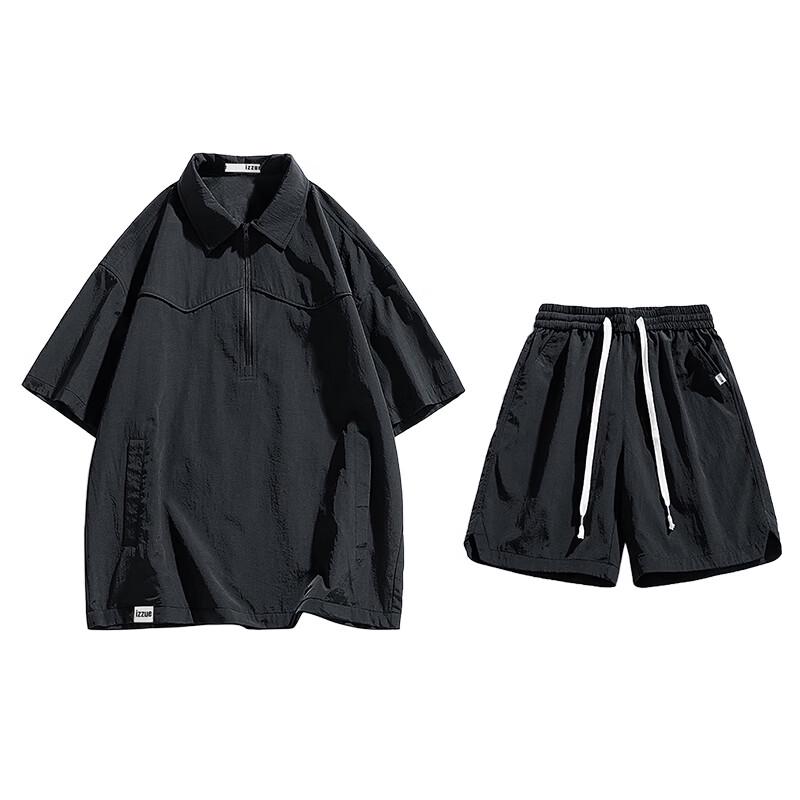 Izzueit Men's Quick-Dry Sports Polo & Shorts Set